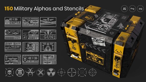 150 Military Alphas and Stencils