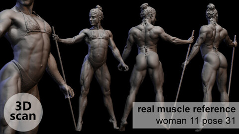 3D scan real muscleanatomy Woman 11 pose 31