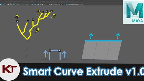 (Maya) Smart Curve Extrude