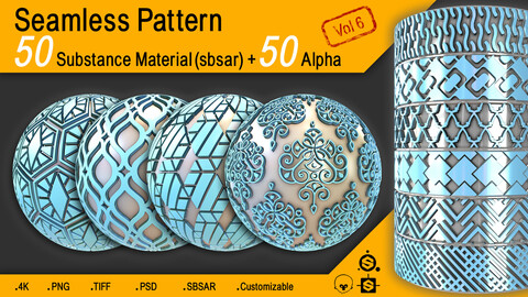 50 Seamless Pattern + Alpha (4K) Vol 6