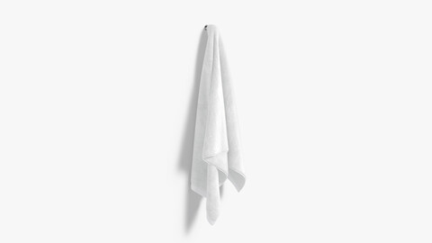 White Big Towel Hanging on Hook - hang bath spa sheet