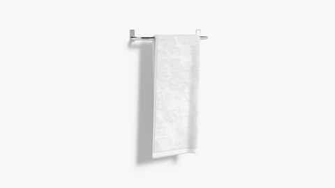 White Big Towel Hang Rail - hanged folded fiber absorb