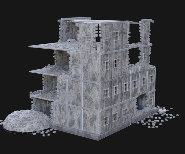 Artstation - Building Postapo Post Apo Destroyed Architecture Old Ruin 