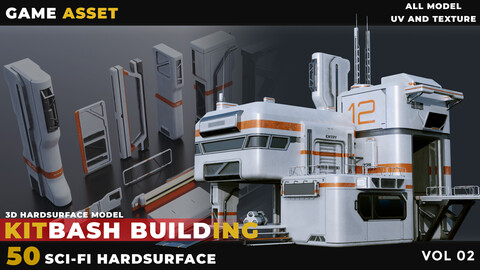 50 KITBASH SCI-FI BUILDING HARDSURFACE VOL 02