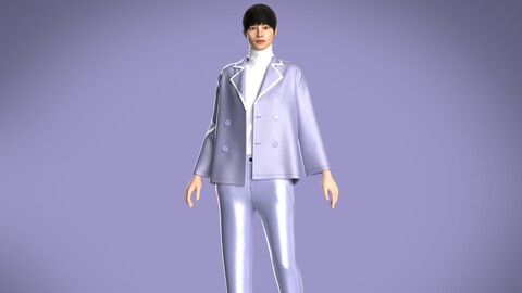 Girls-Jacket With Pant Outfit