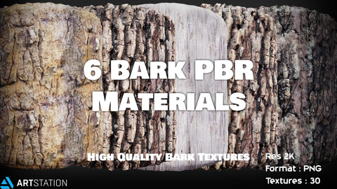 6 Bark PBR Materials
