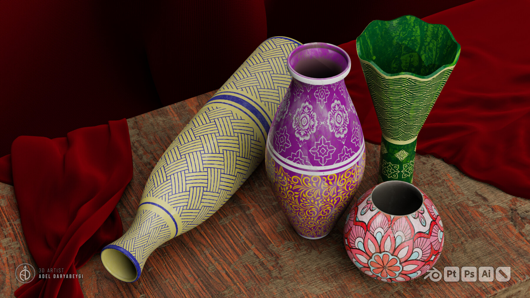 ArtStation - Ceramic Pottery Collection 1 (Free) | Game Assets