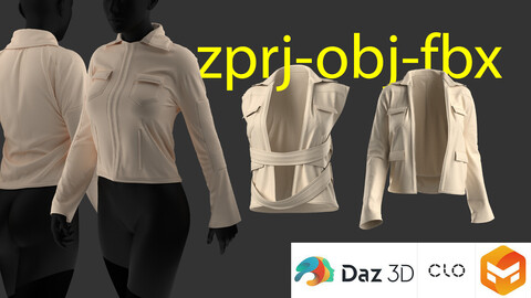 3 jacket for female 8daz -marvelousdesigner and clo3d