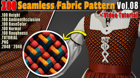 100 Seamless Fabric Pattern Vol.08 + Video Tutorial