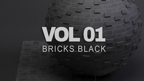 Bricks vol01 Black 8K Seamless PBR Materials