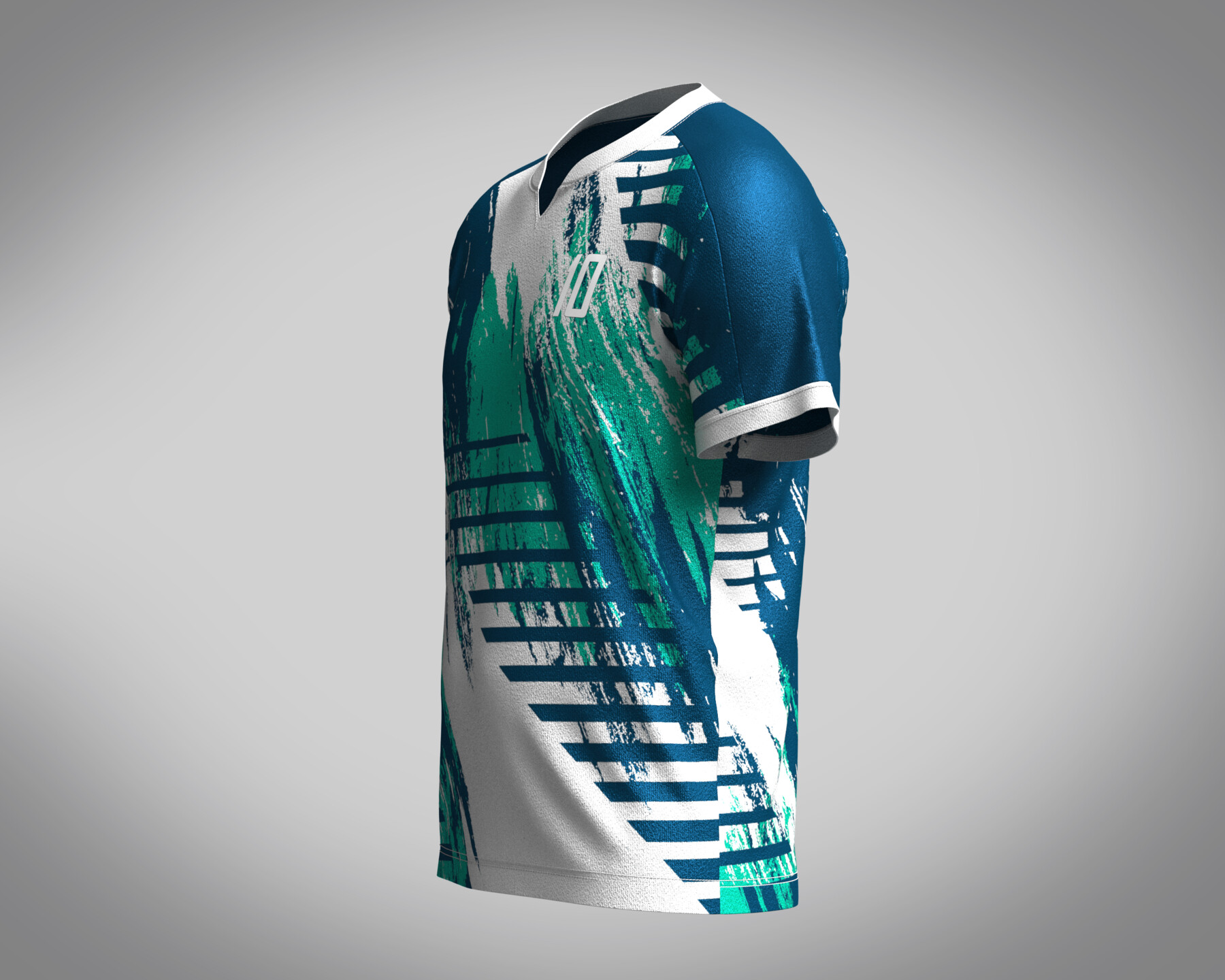 ArtStation - Soccer Blue and White Jersey Player 08