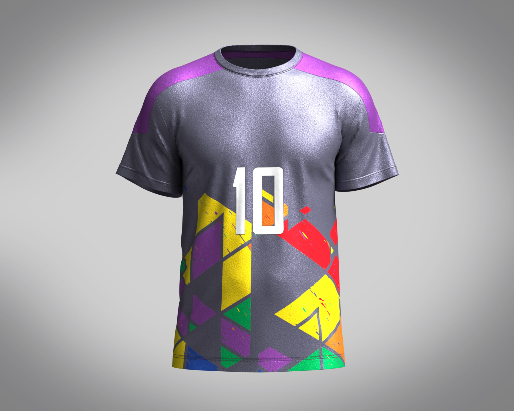 ArtStation - Soccer Black with multi color Jersey Player-10