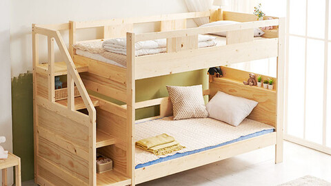 Hairy wood storage type bunk bed SS