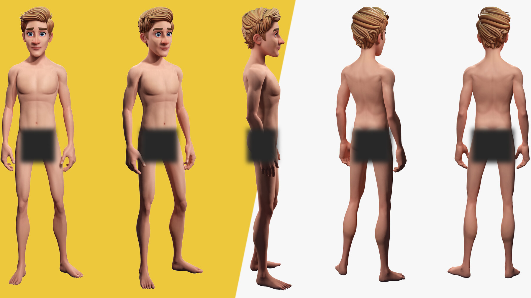 Artstation Father Cartoon Man Rigged 3d Model Realtime Male 3d Toon Low Poly 3d Model Game