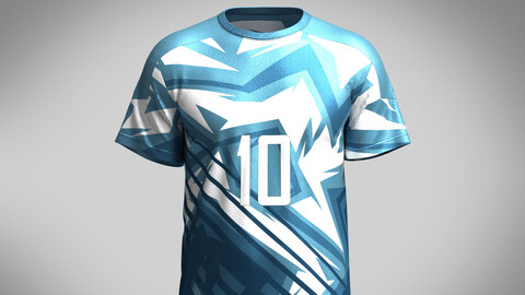 Soccer Blue and white color Jersey Player-10