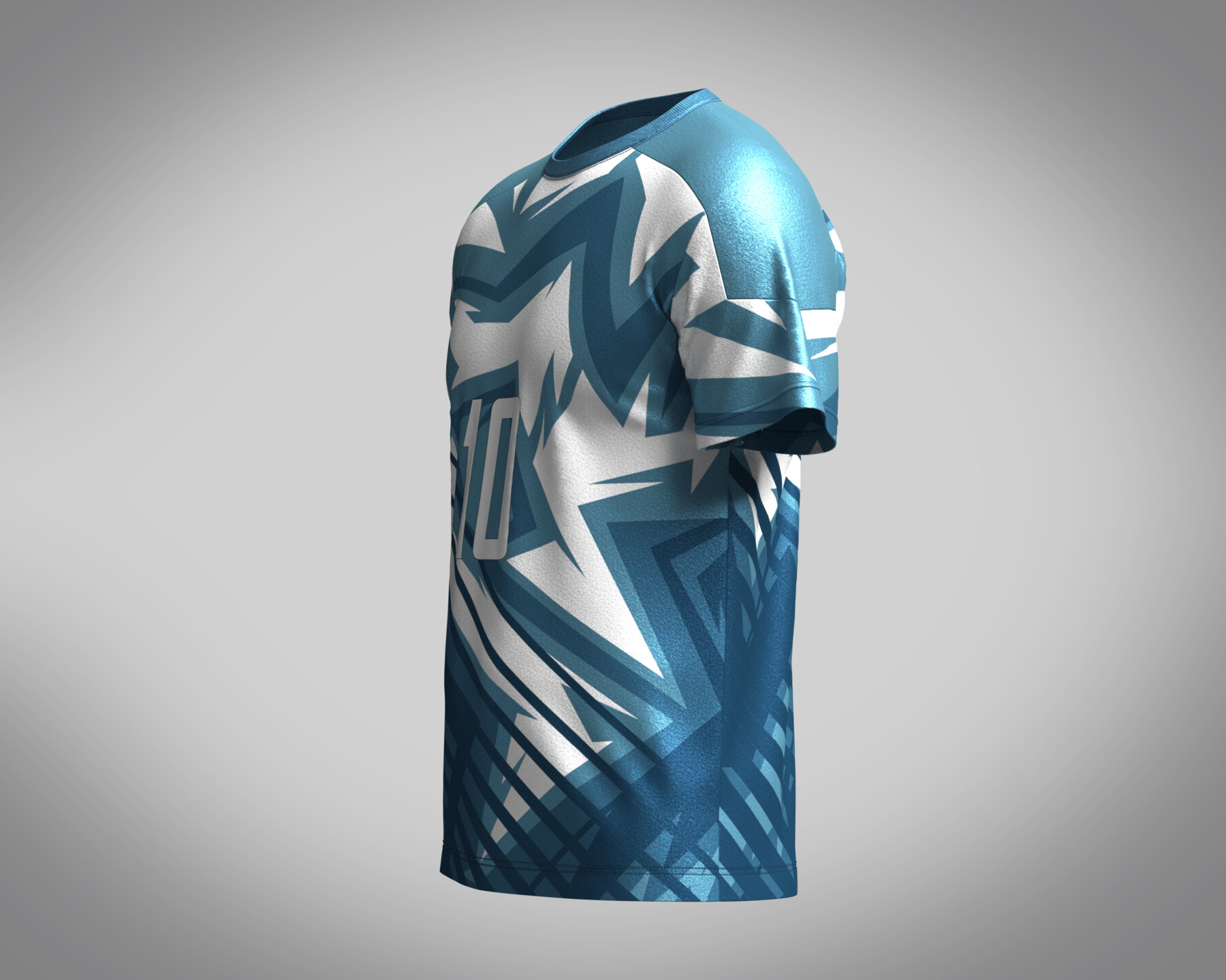 ArtStation - Soccer Blue and White Jersey Player 08