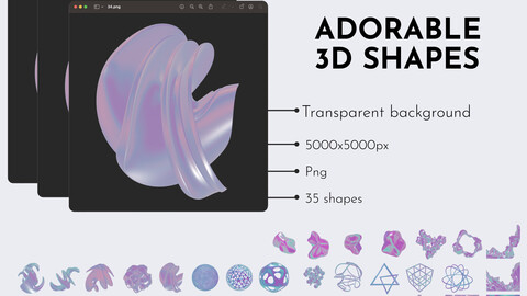 Adorable 3D shapes collection for your design