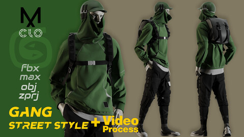 Men's Street Wear No.4/Gang Style - Marvelous/CLO/3DsMax project file