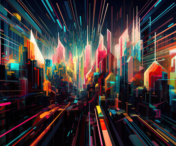 ArtStation - Prismatic Metropolis - New York Abstract | Artworks