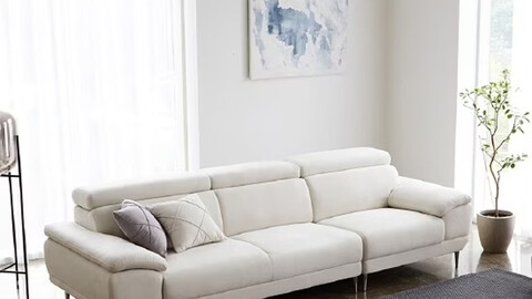 Aquatex Suede 4 Seater Fabric Sofa