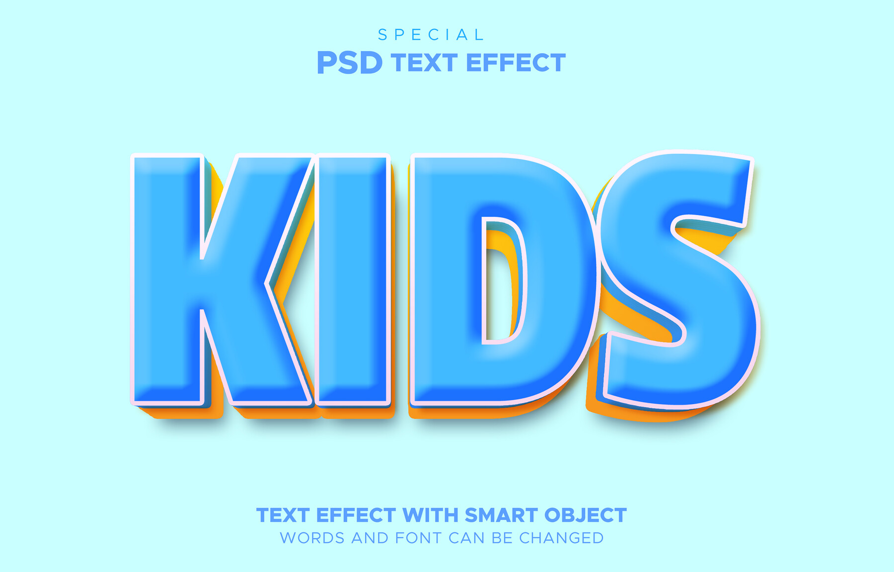 ArtStation - 3D Kids. PSD fully editable text effect. Layer style PSD ...