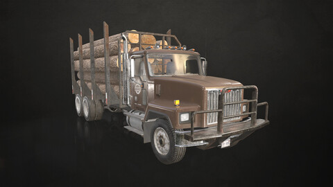 Classic Logging Truck - Low Poly