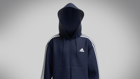 Adidas Essentials Fleece 3-Stripe Full Zip Hoodie