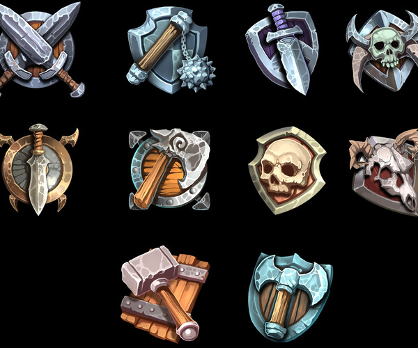 ArtStation - Gladiator Badges | Game Assets