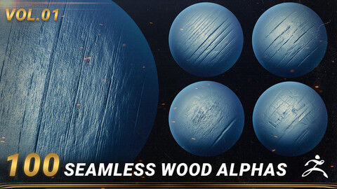 100 Seamless Wood Alphas- Vol.01