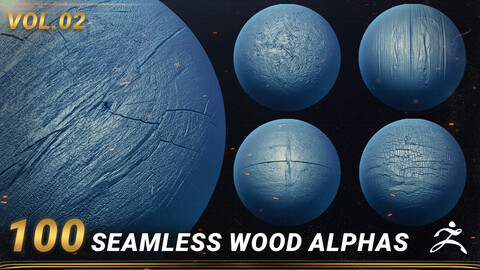 100 Seamless Wood Alphas- Vol.02