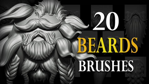Zbrush + Blender - 20 Beards VDM Brush