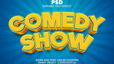 ArtStation - 3D Comedy Show. PSD fully editable text effect. Layer ...