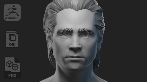 John - stylized male head #01 3d model