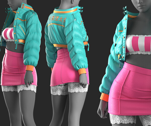 ArtStation - Girl's Outfit 15 - Marvelous / CLO Project file +Video ...
