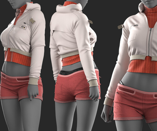ArtStation - Girl's Outfit 29 - Marvelous / CLO Project file +Video ...