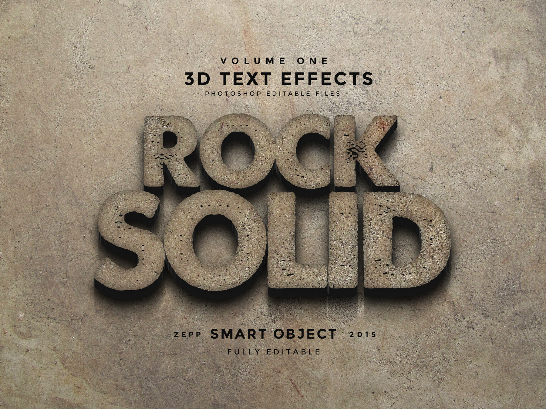 ArtStation - Rock Solid PSD fully editable text effect. Layer style PSD ...