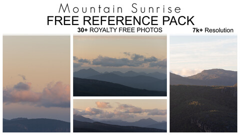 Free Reference Pack - Mountain Sunrise - 30+ Royalty Free Photos