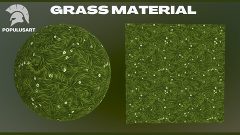 Stylized Grass Material With Flowers - Substance Designer