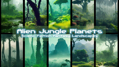 8k+ Jungle Planet Landscapes - Alien Worlds - Science Fiction Fantasy Scenery - Lush Forests Background - Nature Art - 3D Wallpapers - References / Artwork / Illustrations