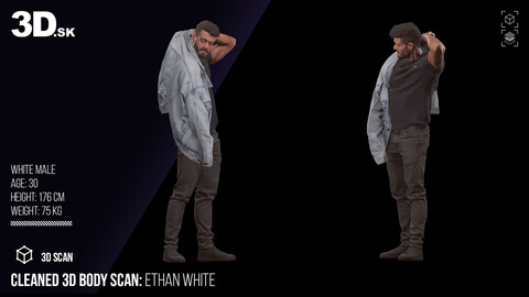 Cleaned 3D Body Scan | Ethan White Jacket