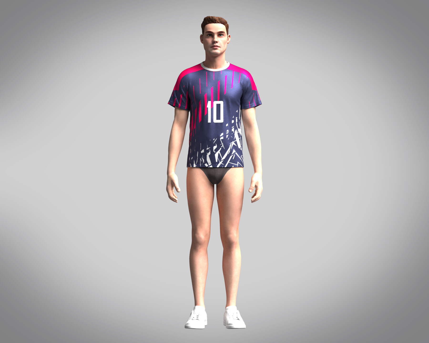 ArtStation - Soccer Brownish orange color with Blue Purple Jersey Player-10