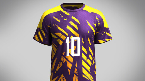 Soccer Dark Purple with multi color Jersey Player-10