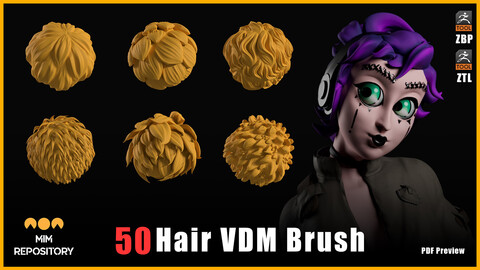 50 Hair VDM Brushes