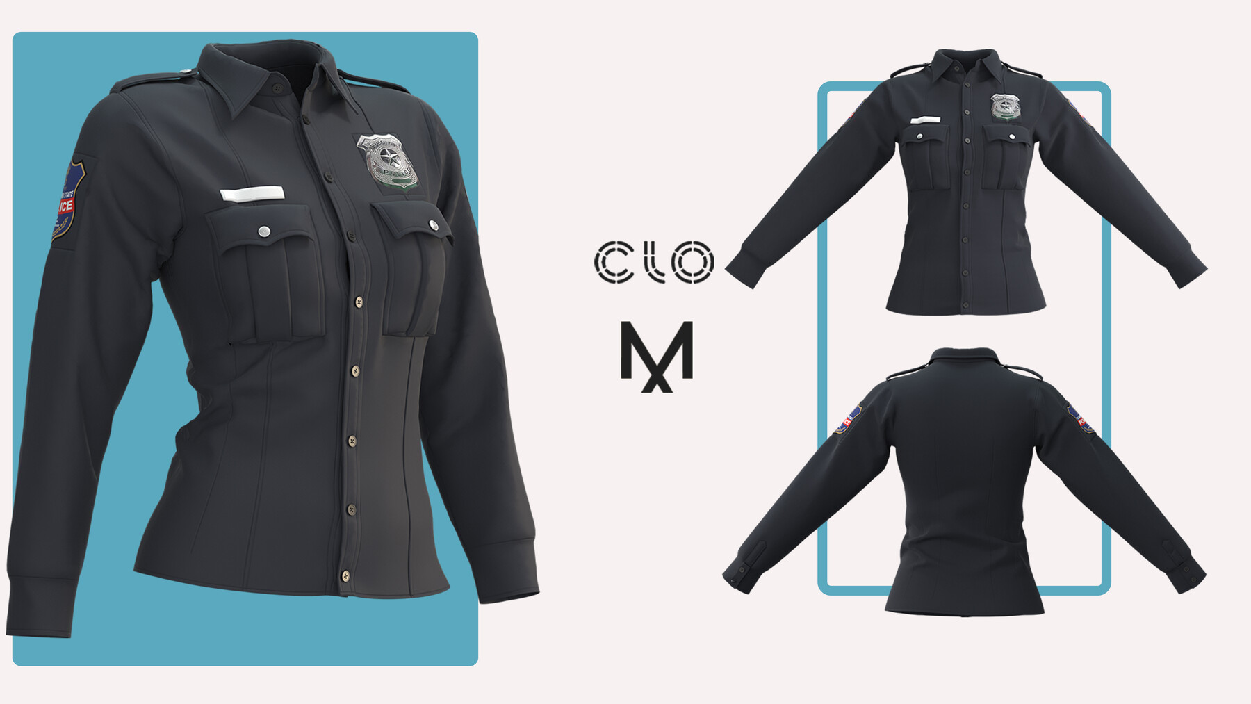 ArtStation - 2 POLICE UNIFORM / Women / Men / CLO3D / Marvelous ...