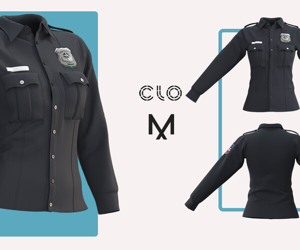 ArtStation - 2 POLICE UNIFORM / Women / Men / CLO3D / Marvelous ...