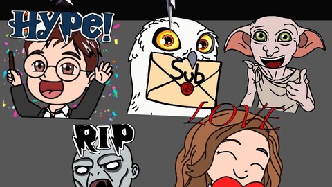 Harry Potter TwitchEmotes for Streaming