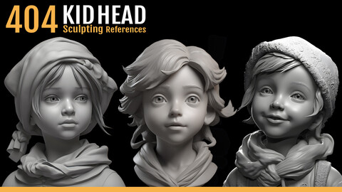 404 Kid Head Sculpting References [Boys & Girls]