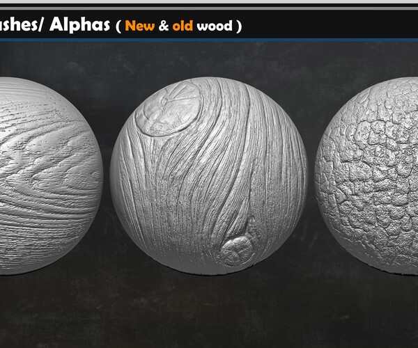 Artstation - Wood Vdm Brushes  Alphas ( New & Old Wood ) Vol 01 