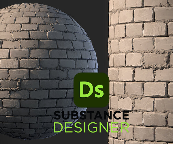 ArtStation - Stylized Brick Wall - Substance 3D Designer | Game Assets