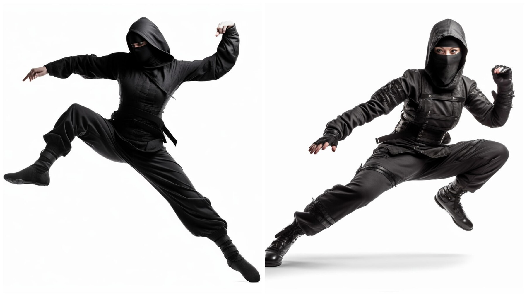 ninja jumping poses